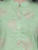 Thumbnail: Ethnic Girls Pista Green Gold Cotton Kurta Palazzo Set