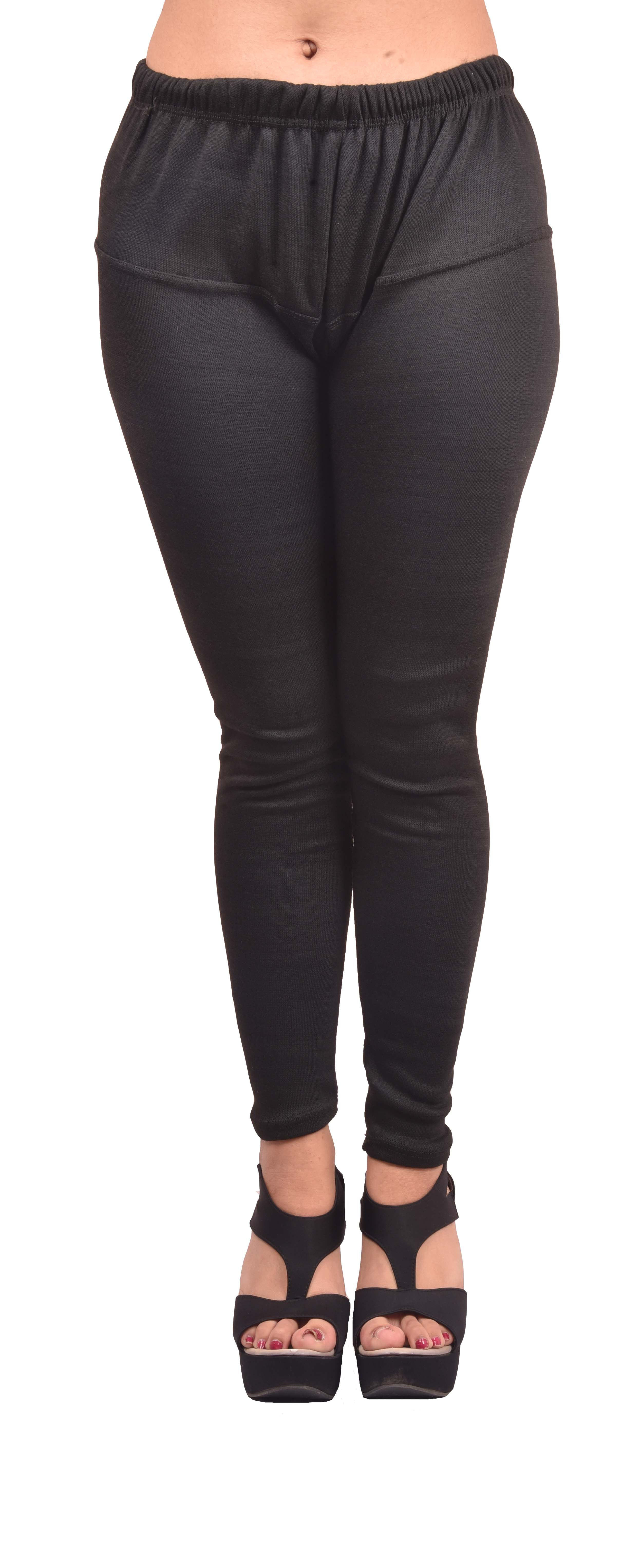 Ethnic Girls Free Size Black Woolen Legging