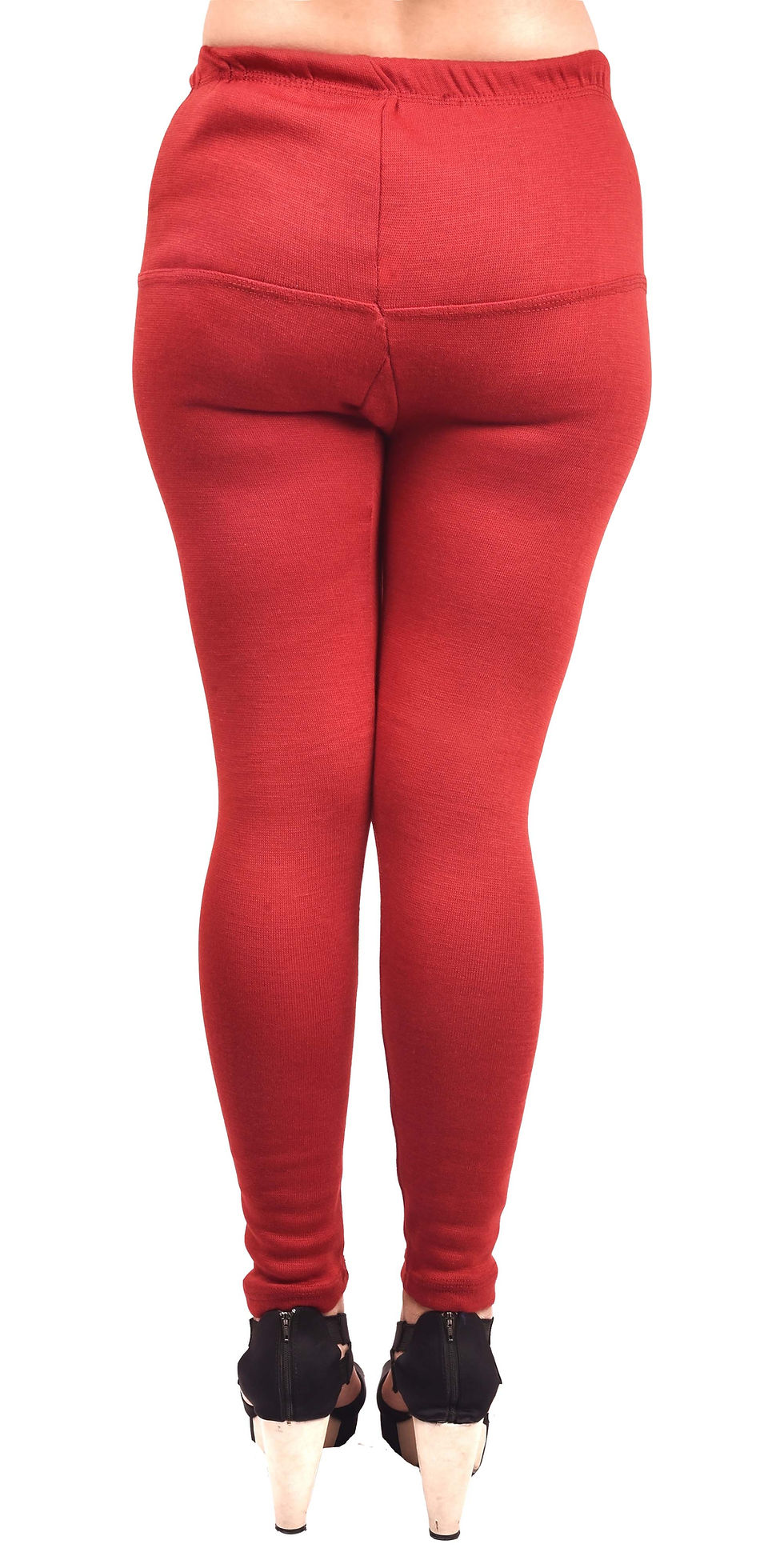 Thumbnail: Ethnic Girls Free Size Maroon Woolen Legging