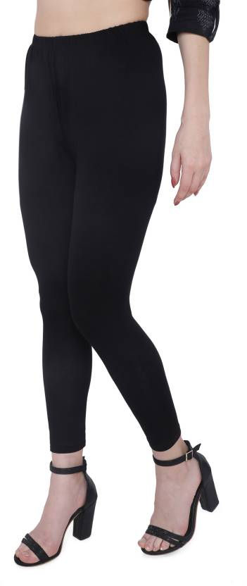 Thumbnail: Ethnic Girls Free Size Black Ankle Length Legging
