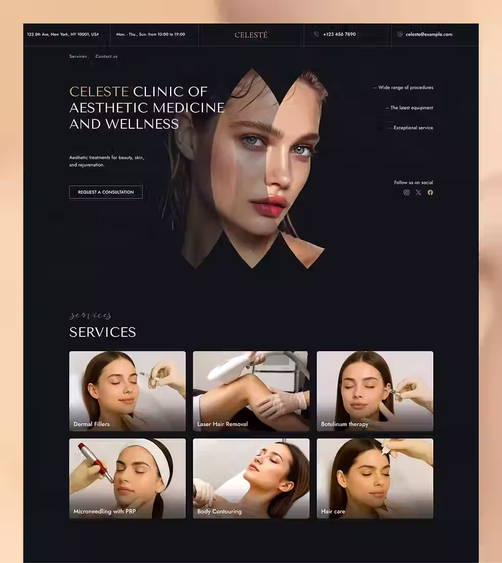 Celeste MedSpa Wix Studio medical spa website template