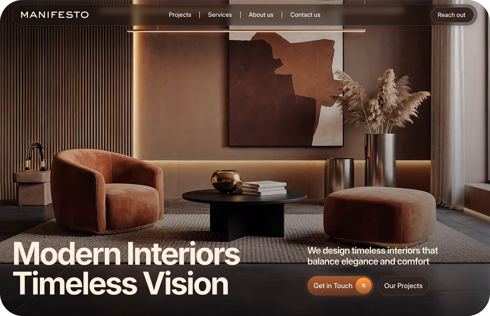 Manifesto Interior – premium Wix website template for modern interior design studios, architecture firms, and luxury home decor businesses