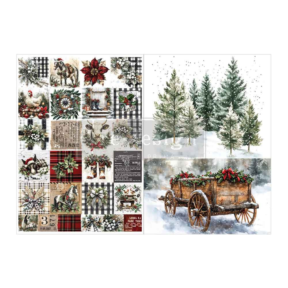 Farmhouse Frost A4 Decoupage Fiber Paper