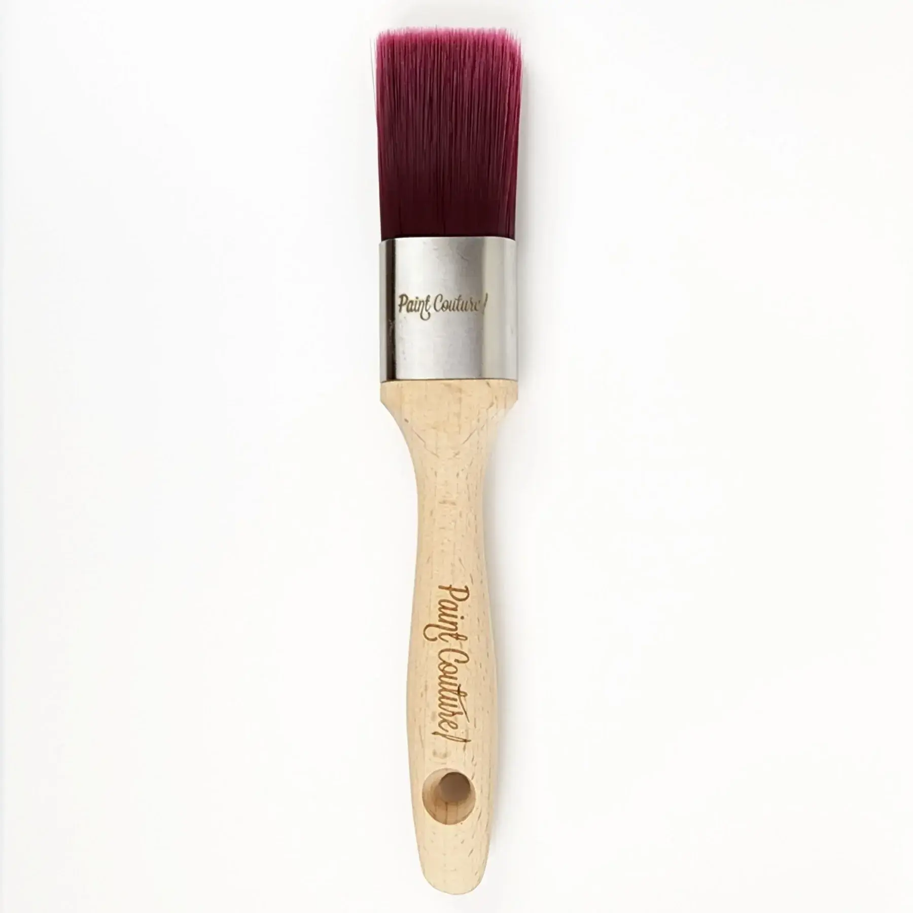 1-1/2 inch flat brush with burgundy bristles