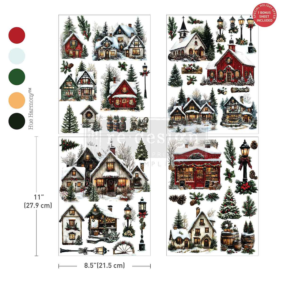 Village Of Wonder winter cottage themed sticker set