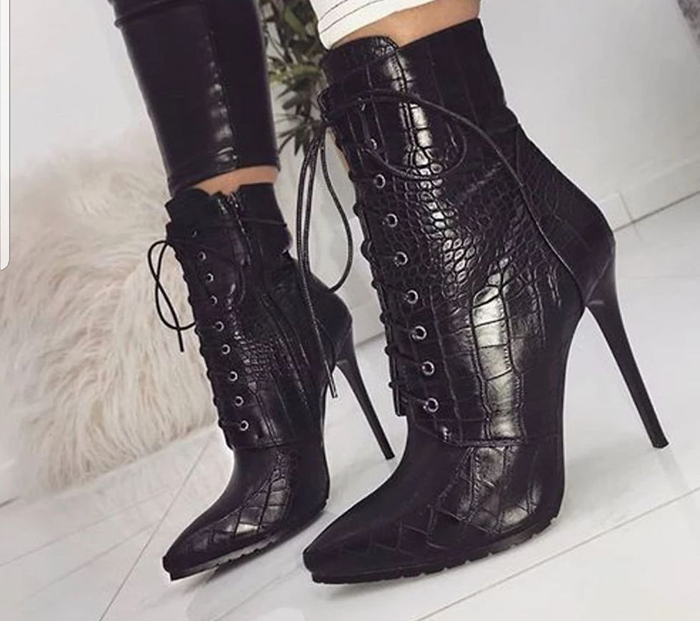 Leather Snake texture High Heel Boots