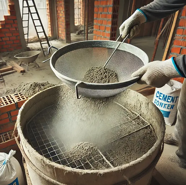 DALL·E 2025-01-28 20.54.25 - A detailed image of a cement sifter being used in a construct