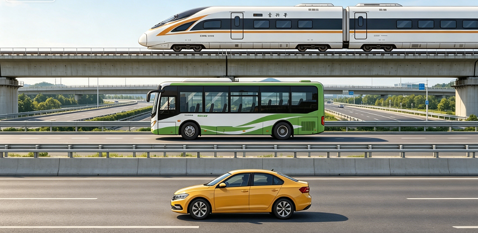 Three ways to get from Chengdu to Mount Qingcheng: high-speed train, tourist bus, and private car