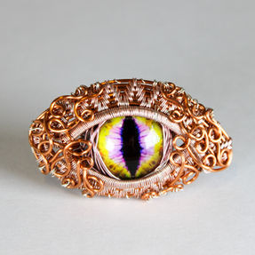 Wire Wrapped Dragon's Eye Broach