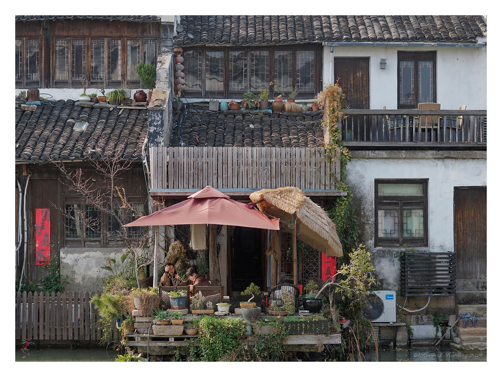 An awesome vibe to this incredible old cafe. Imagine sitting on that waterside terrace sipping tea.
