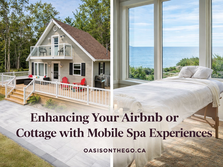 mobile spa massage setup inside an ocean view Airbnb in Prince Edward Island