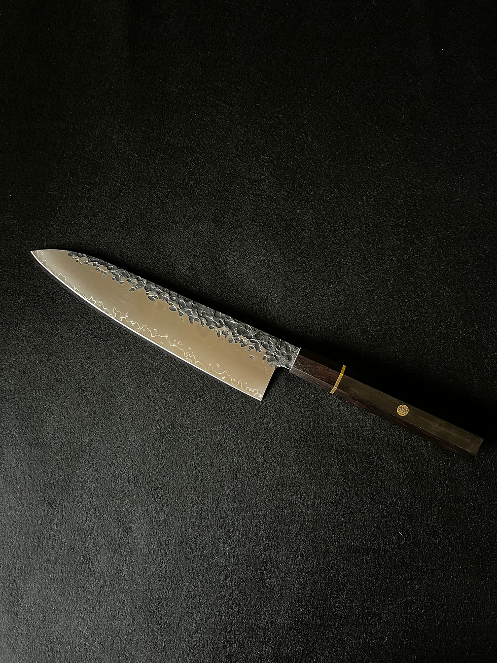 Thumbnail: GYUTO 210 mm Kurouchi V-Gold Damascus 67 layered Ebony Octagonal Handle 