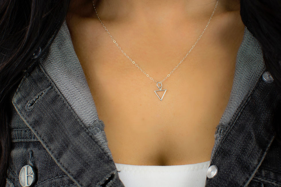 Thumbnail: Tiny Triangle Necklace, Best Friend Gifts, Triangle Necklace, Triangle Jewellery, Geometric, Geometric Necklace, Sacred Geome