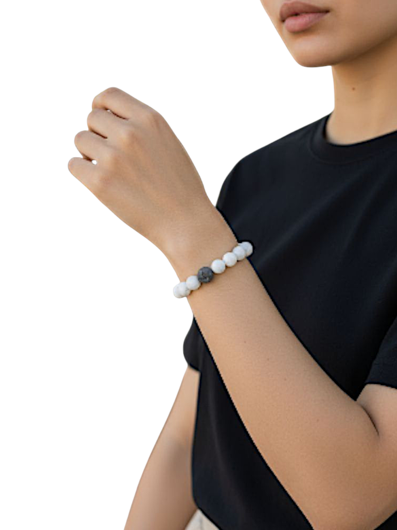 STABILITY - White Agate + Druzy Gemstone Bracelet