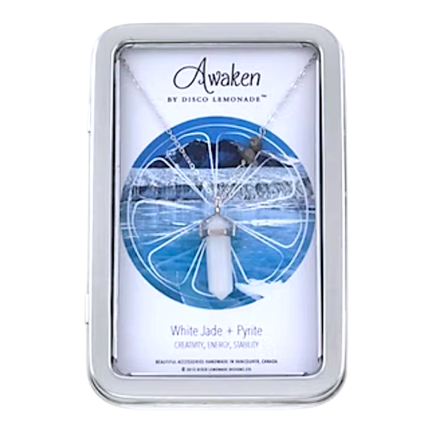 Awaken | White Jade + Pyrite Necklace 