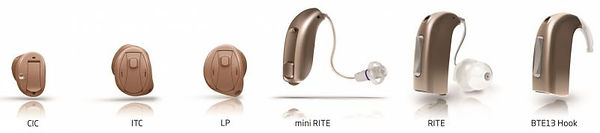 Variety of hearing aids
