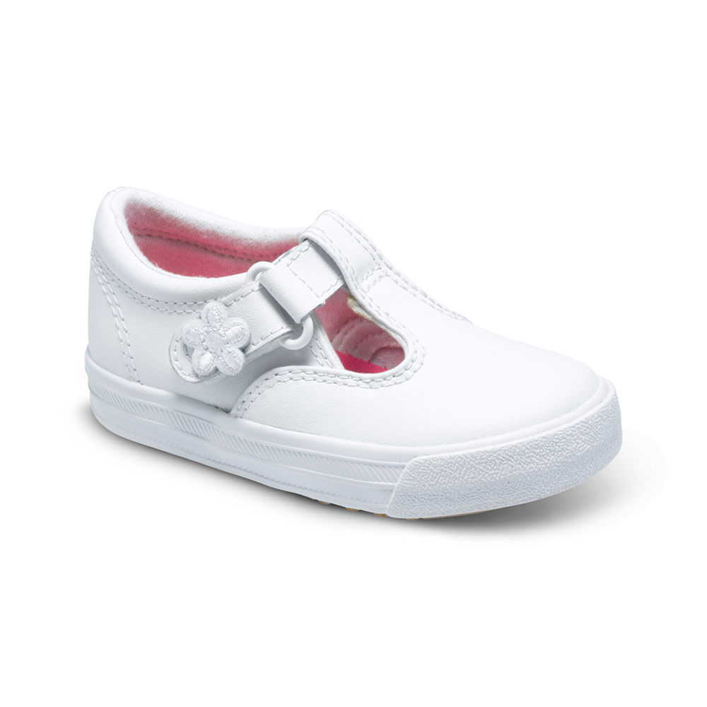 Daphne T-Strap Leather White