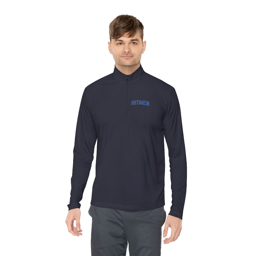 Thumbnail: Hitmen Script Logo #1, Unisex Quarter-Zip Pullover