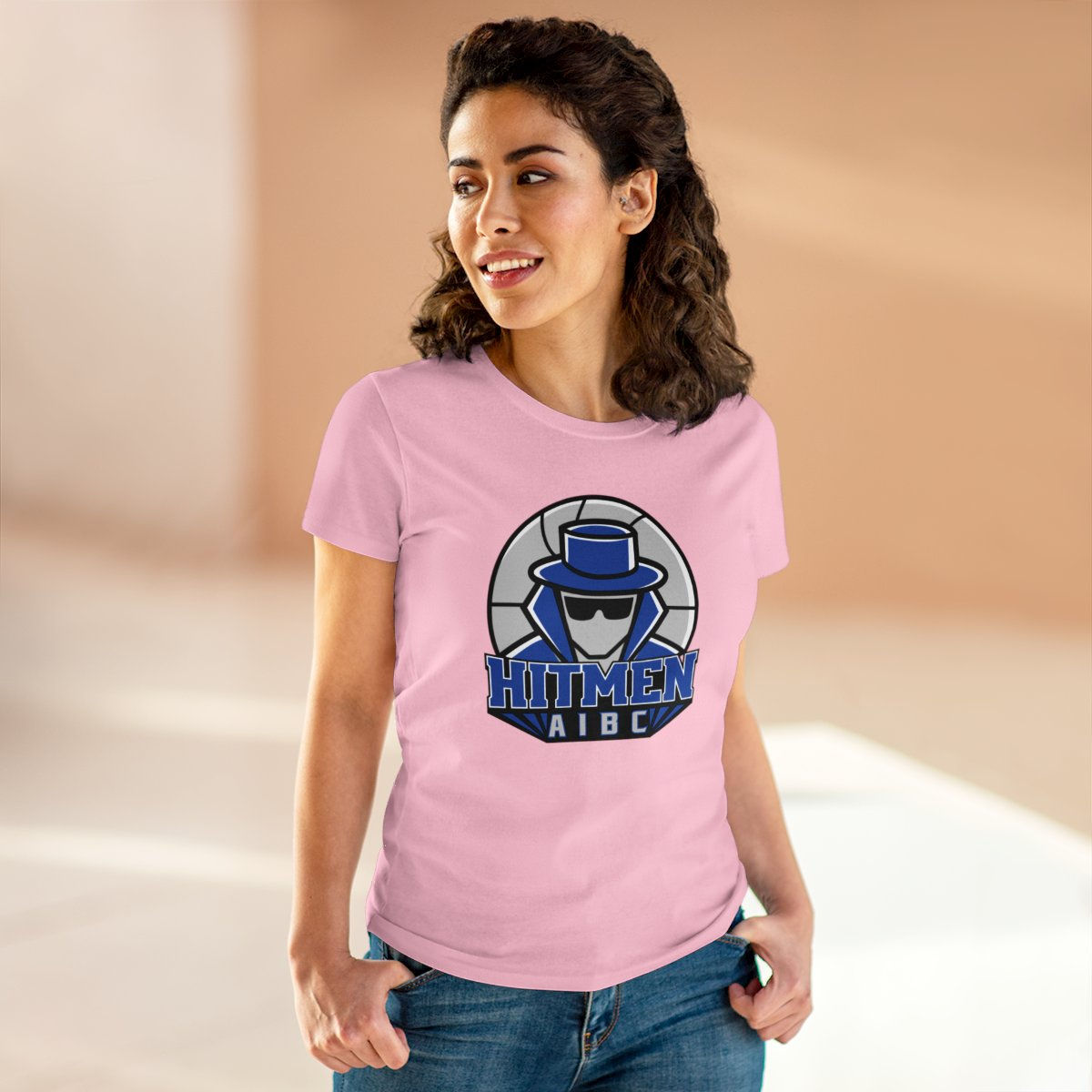 Hitmen Basketball Logo, Women's Midweight Cotton Tee