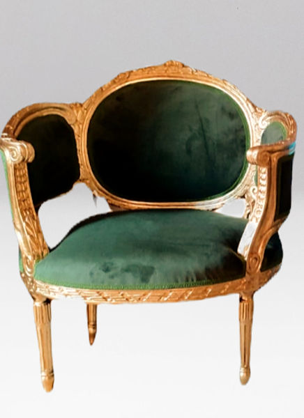 Fotoliu de epoca, reparare lemn si tesatura