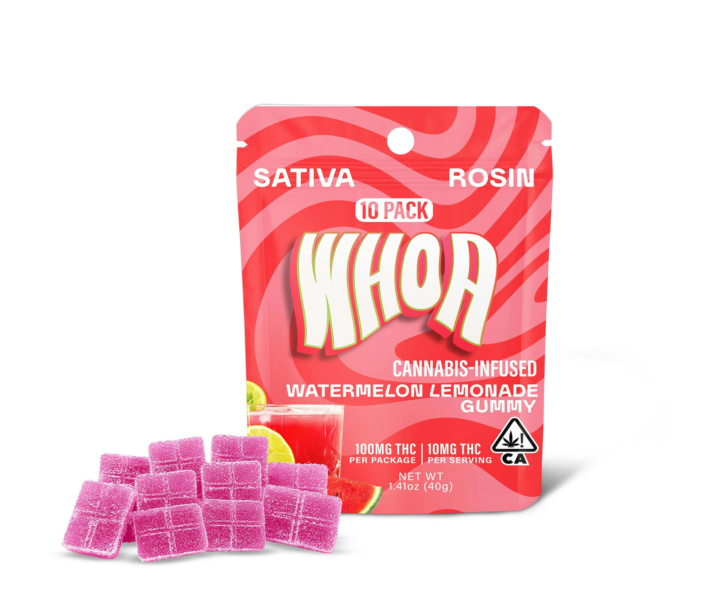 WHOA | Watermelon Lemonade | Rosin Gummy 10pk | 100mg