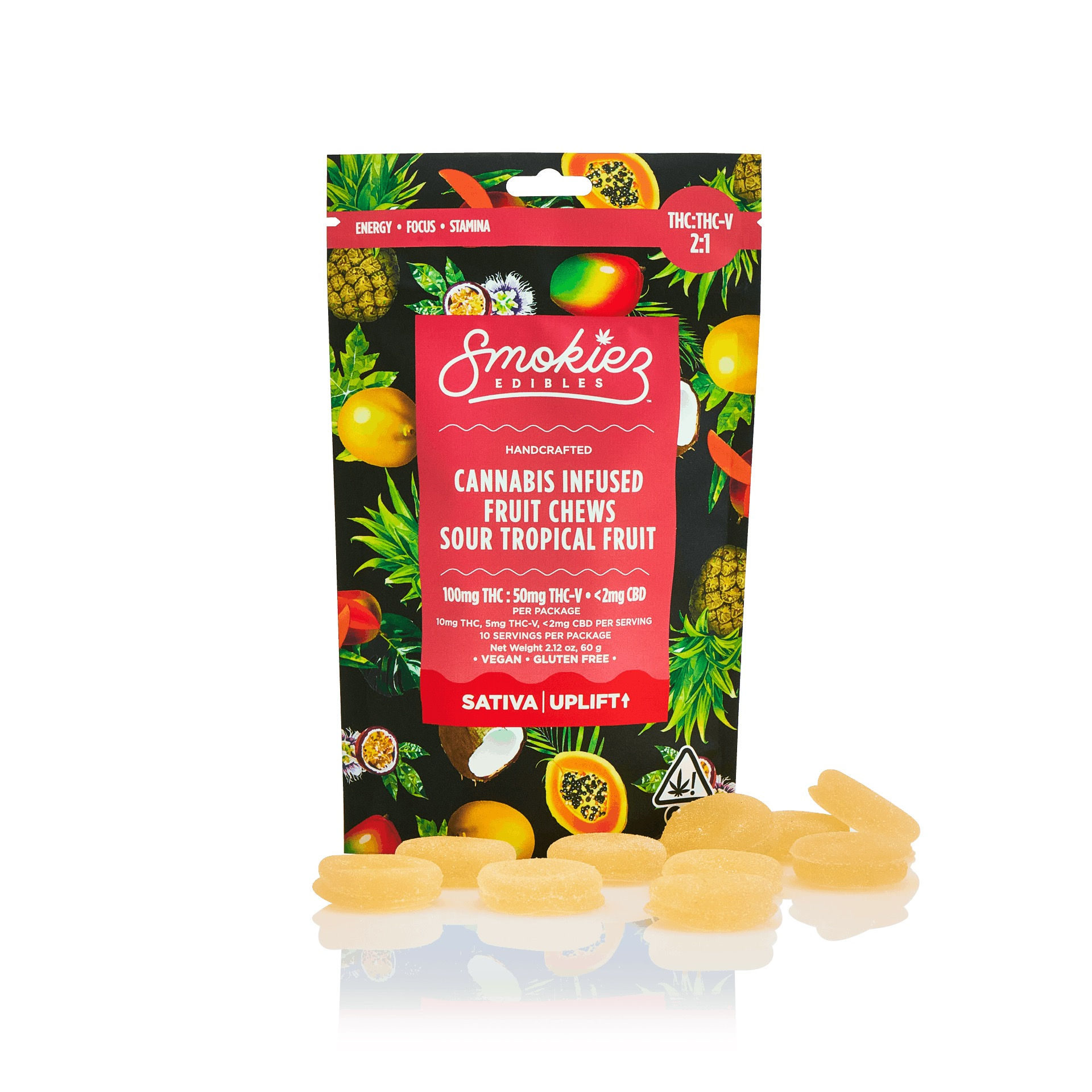 Smokiez Edibles | Sour Tropical Fruit Chews | 100mg THC : 50mg THC-V