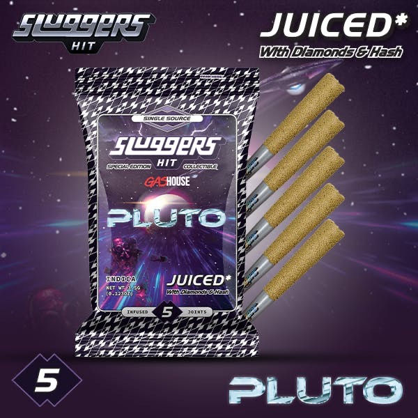 Sluggers Hit x Gas House | Pluto | 0.7g Infused Prerolls | 5pk | 3.5g