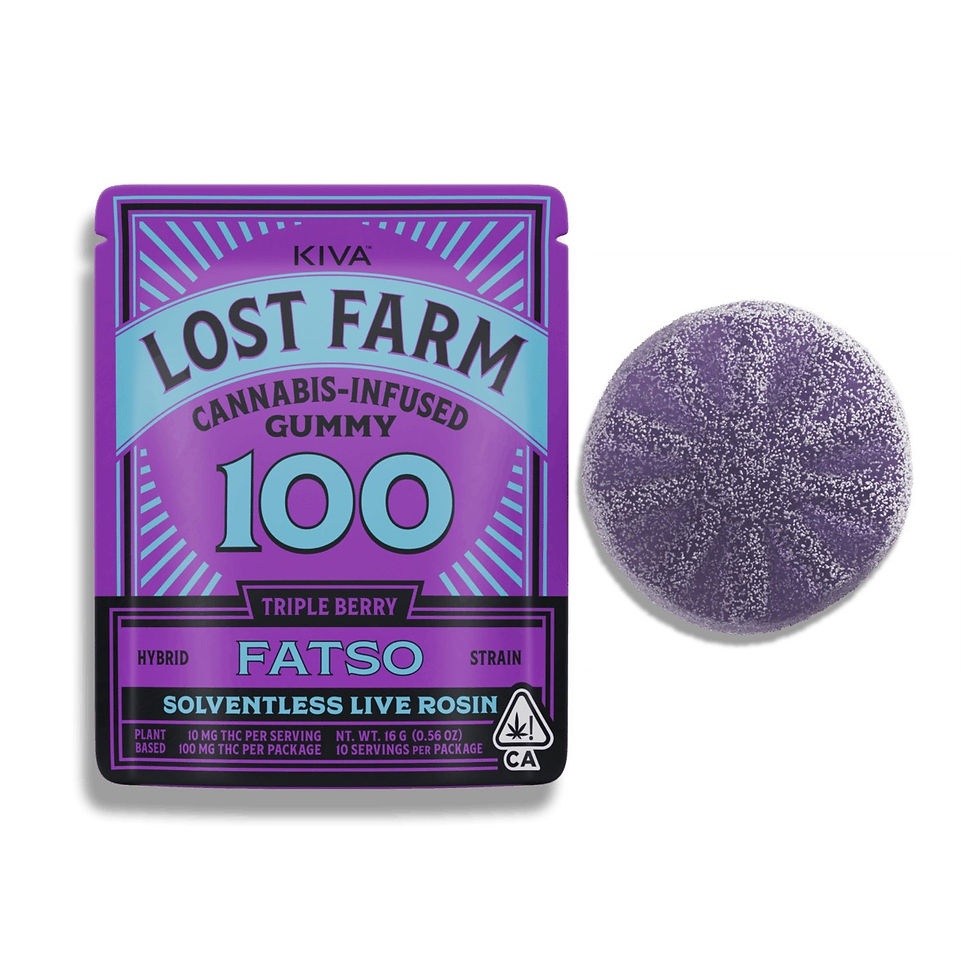 Kiva Confections | Lost Farm Triple Berry x Fatso Live Resin Gummy | 100MG