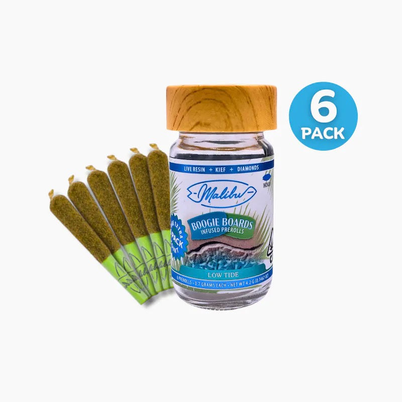 Malibu Premium Cannabis | Low Tide Boogie Boards | 6pk Infused Prerolls 4.2G