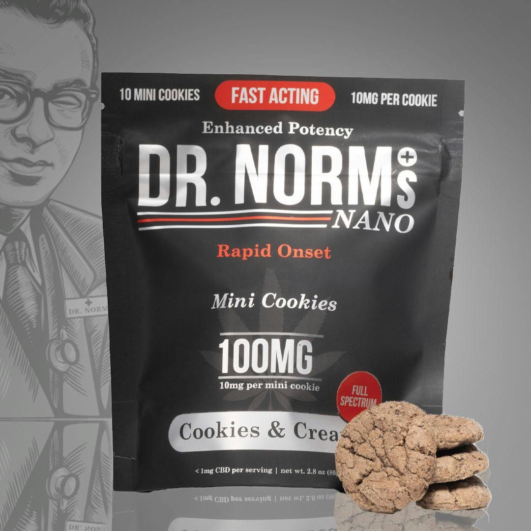 Dr. Norm's | Cookies & Cream Mini Cookies 10pk | Fast-Acting Nano | 100mg