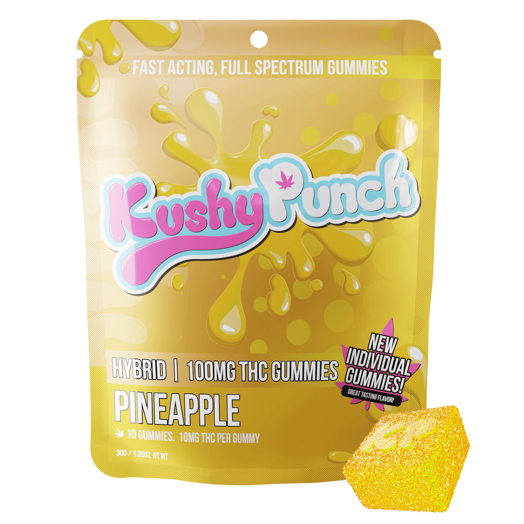 Kushy Punch | Pineapple | Gummies 10PK | 100MG THC
