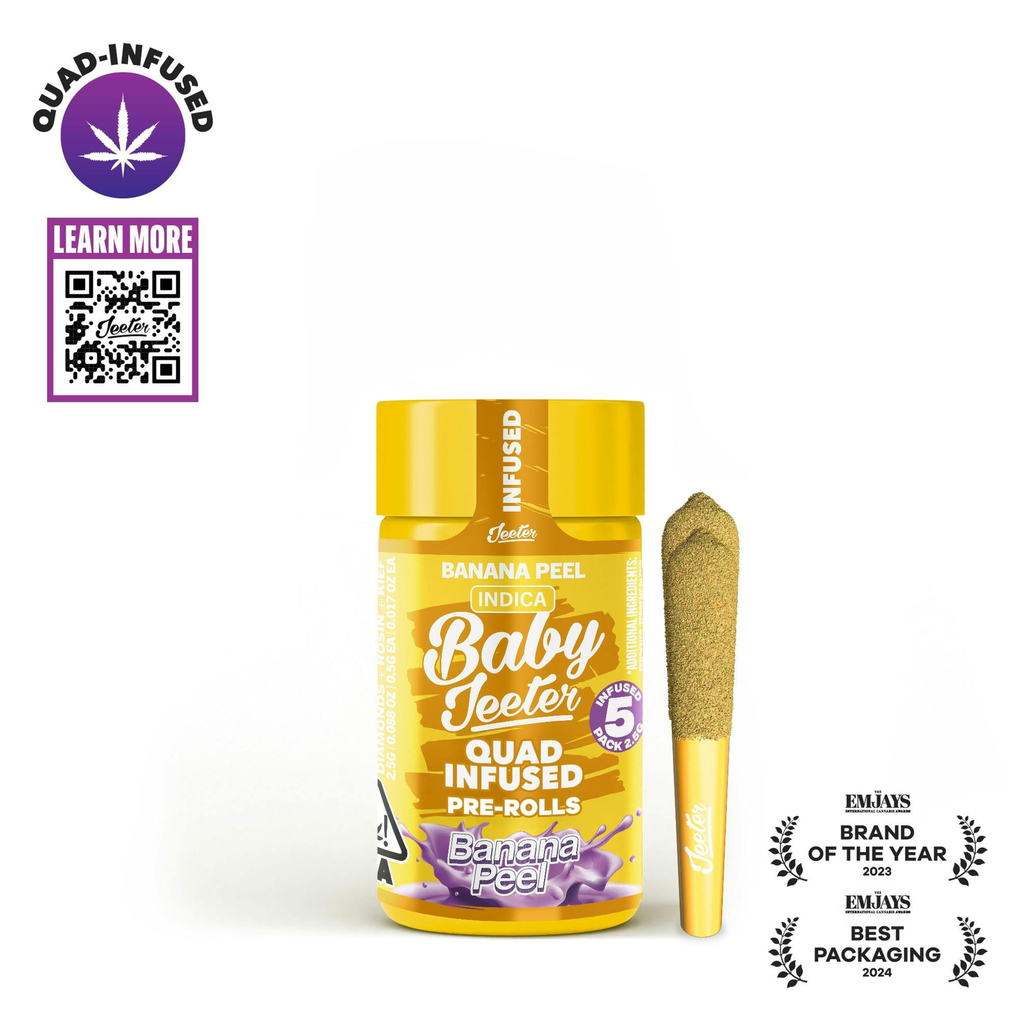 Jeeter | Banana Peel | Baby Jeeter Quad-Infused 5 Pack | 2.5G