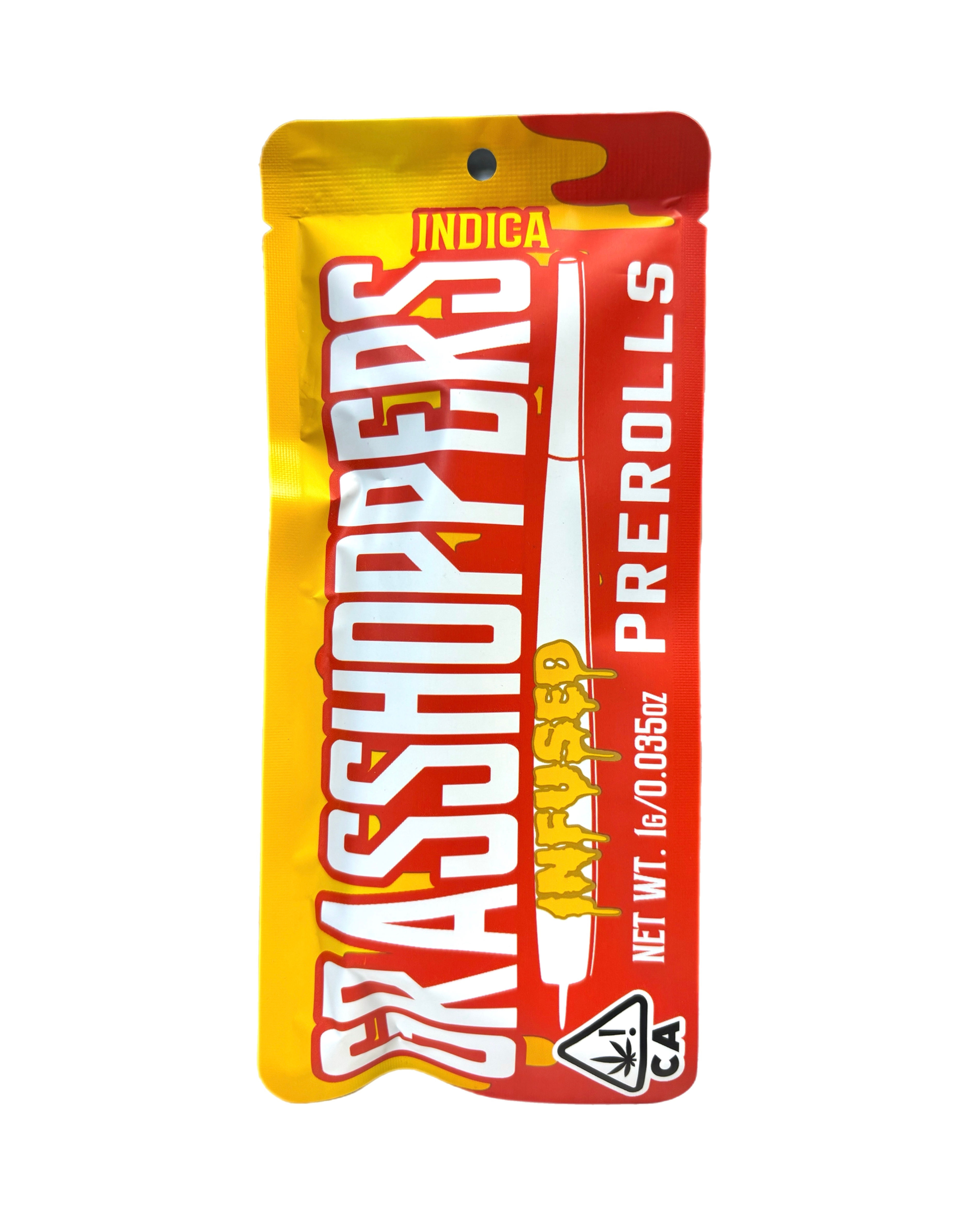 Grasshoppers Prerolls | Infused With Diamonds Indica | 1g