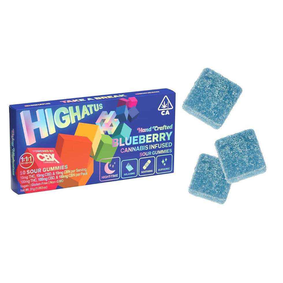 Highatus | Blueberry  Sour Gummies | 100MG