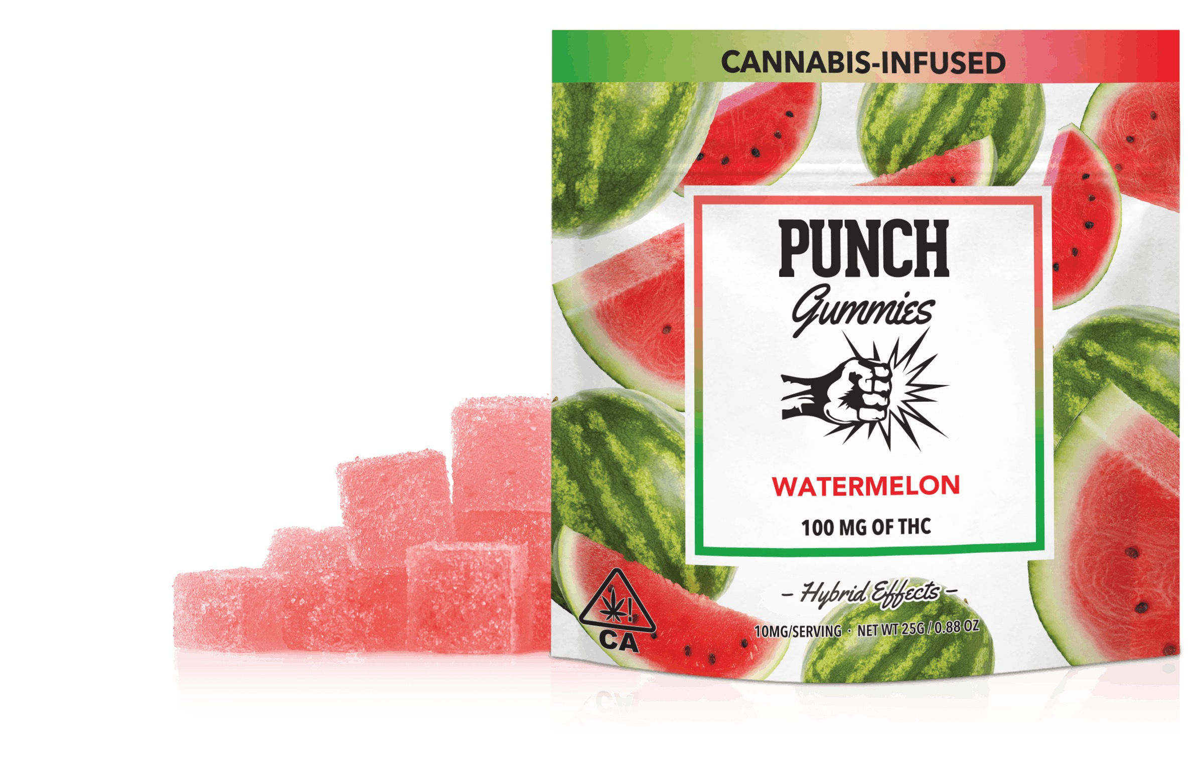 Punch | Watermelon | Cannabis-Infused Gummies | 100mg THC