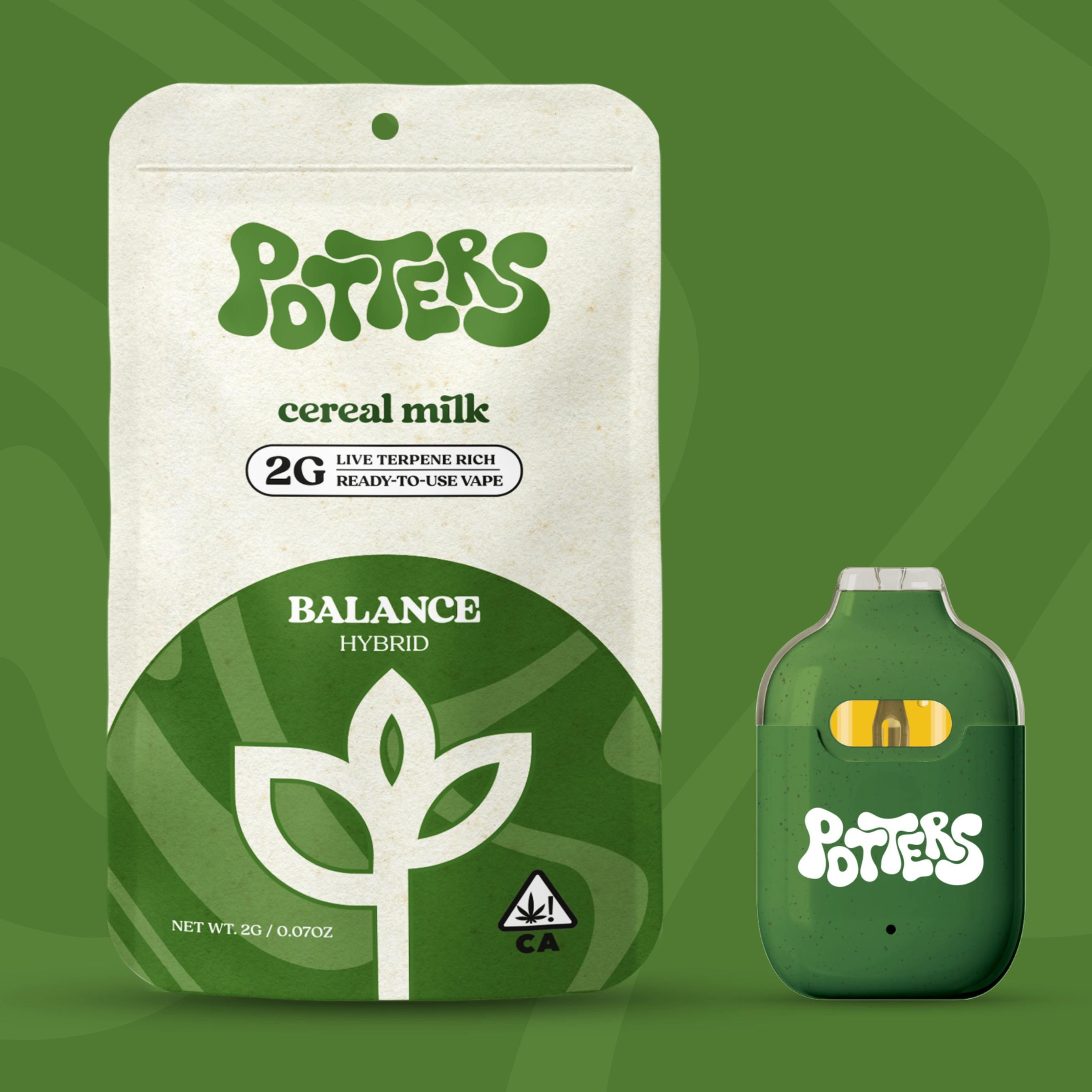 Potters | Cereal Milk | Live Terpene Rich Ready-to-Use Vape | 2g