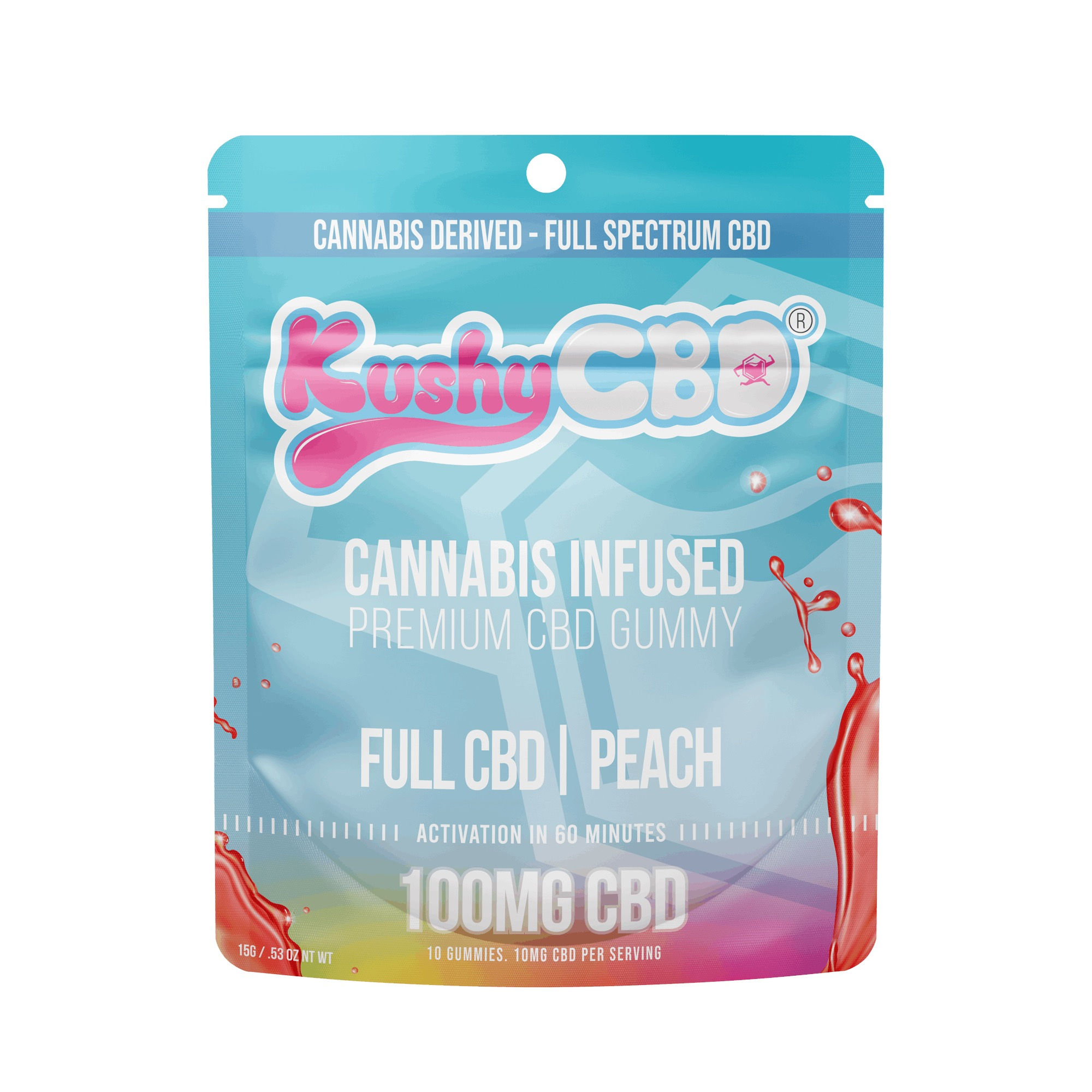 Kushy Punch | Full CBD | Peach | 100MG CBD