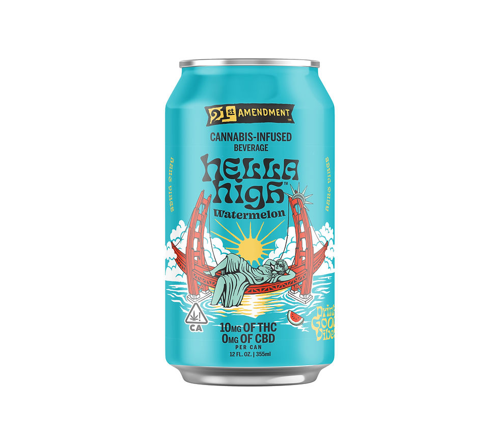 21st Amendment | Hella High - Watermelon | 10mg Cannabis-Infused Beverage | 12oz