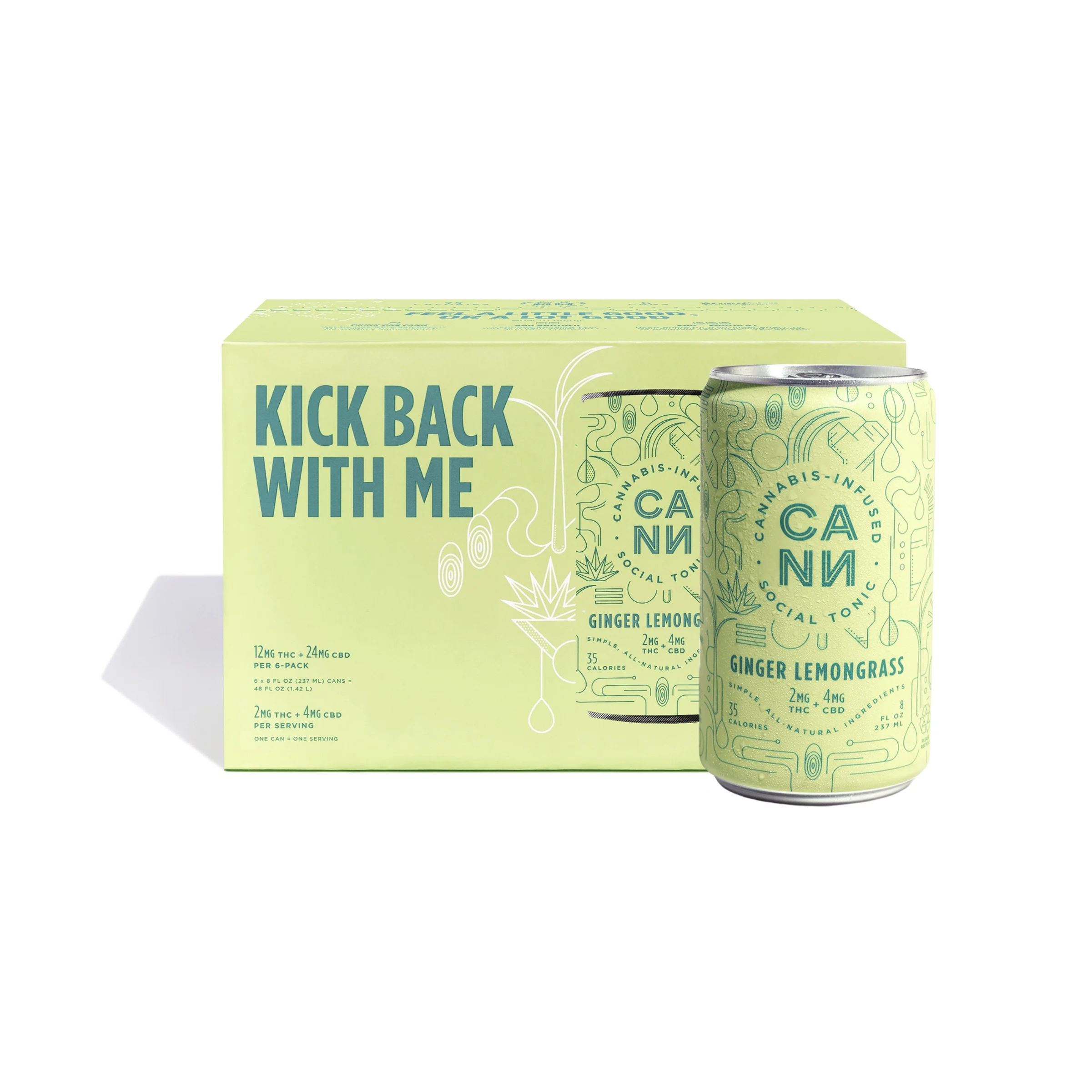 CANN | Ginger Lemongrass | Social Tonic 6pk | 1.5mg THC: 3.5mg CBD