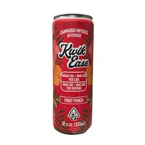 Kwik Ease | Fruit Punch 100mg THC Cannabis Infused Beverage | 12oz