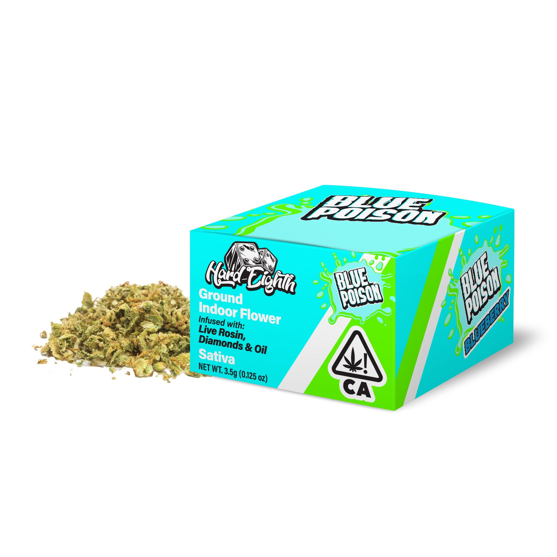 Hard Eighth | Blue Poison | Infused Ground Indoor Flower | 3.5g