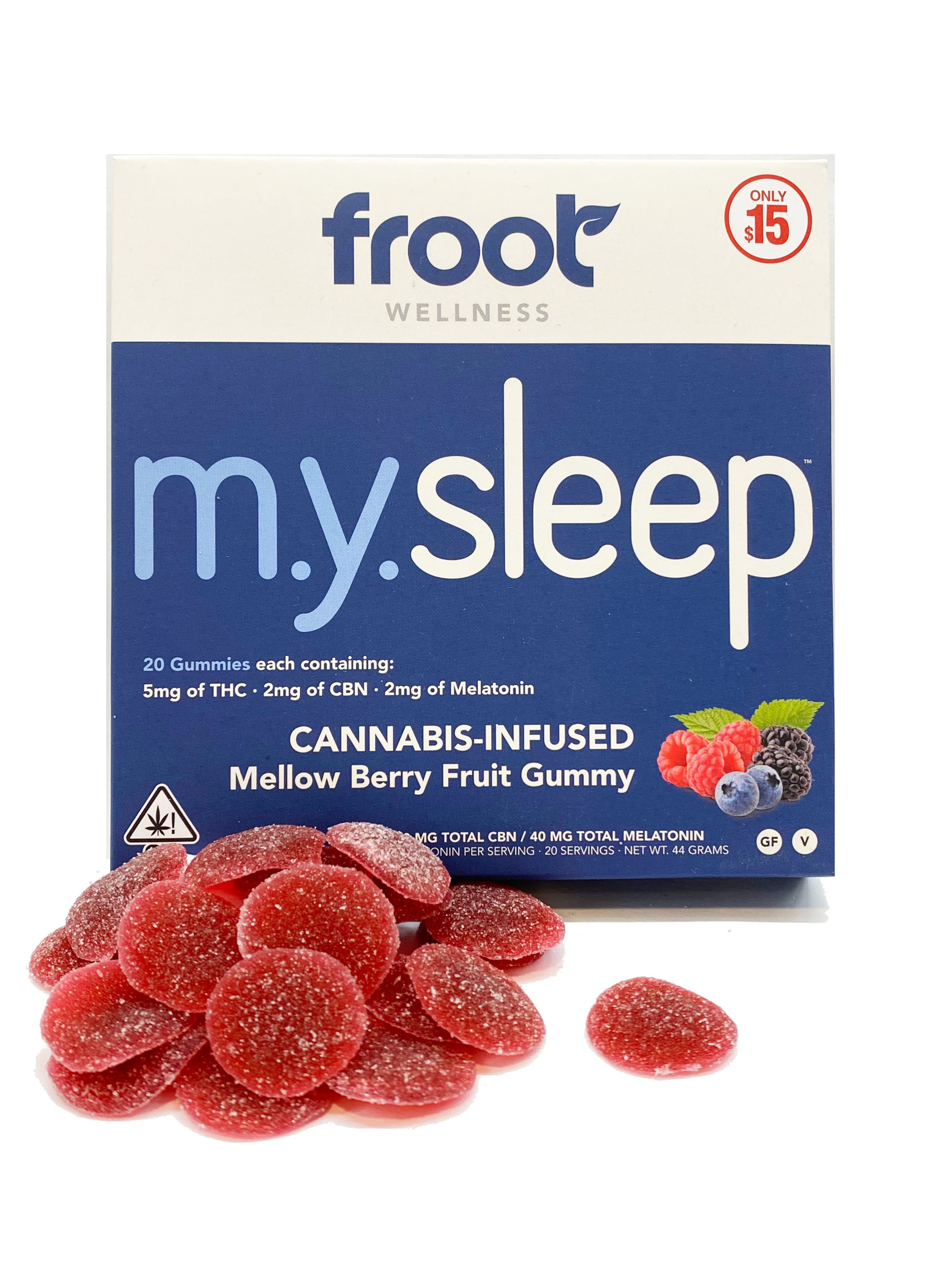 Froot | M.y. Sleep | Mellow Berry Fruit | Gummies | 100mg THC:40mg CBN