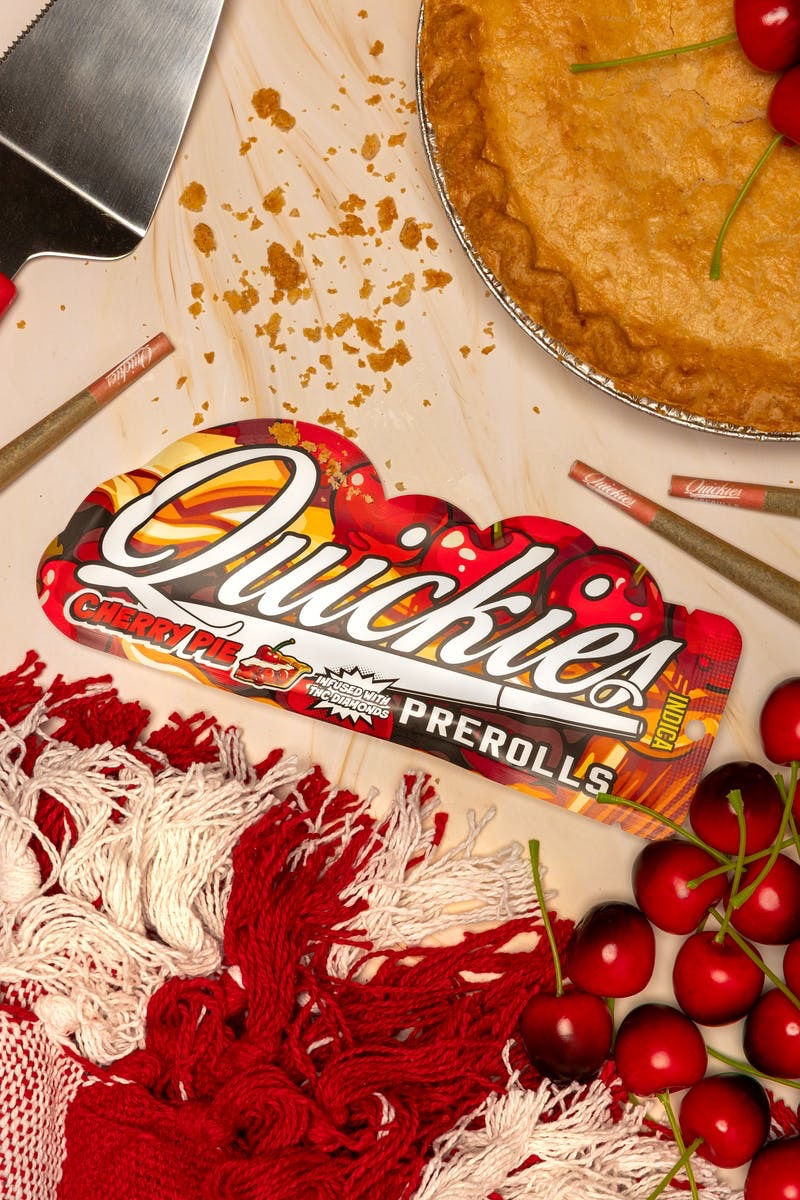 Quickies | Cherry Pie  | Single THC Diamonds Infused Preroll | Indica | 1g