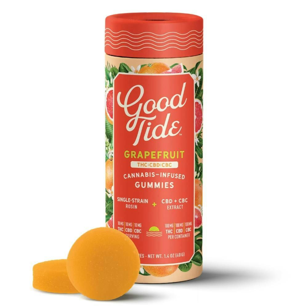 Good Tide | Grapefruit | 1:1:1 THC:CBD:CBC Rosin Gummies | Blissful | 300mg