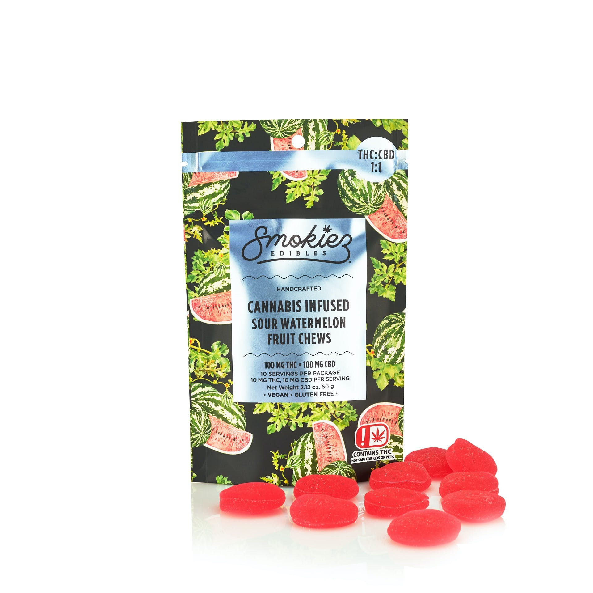 Smokiez Edibles | Sour Watermelon Fruit Chews | THC:CBD 1:1