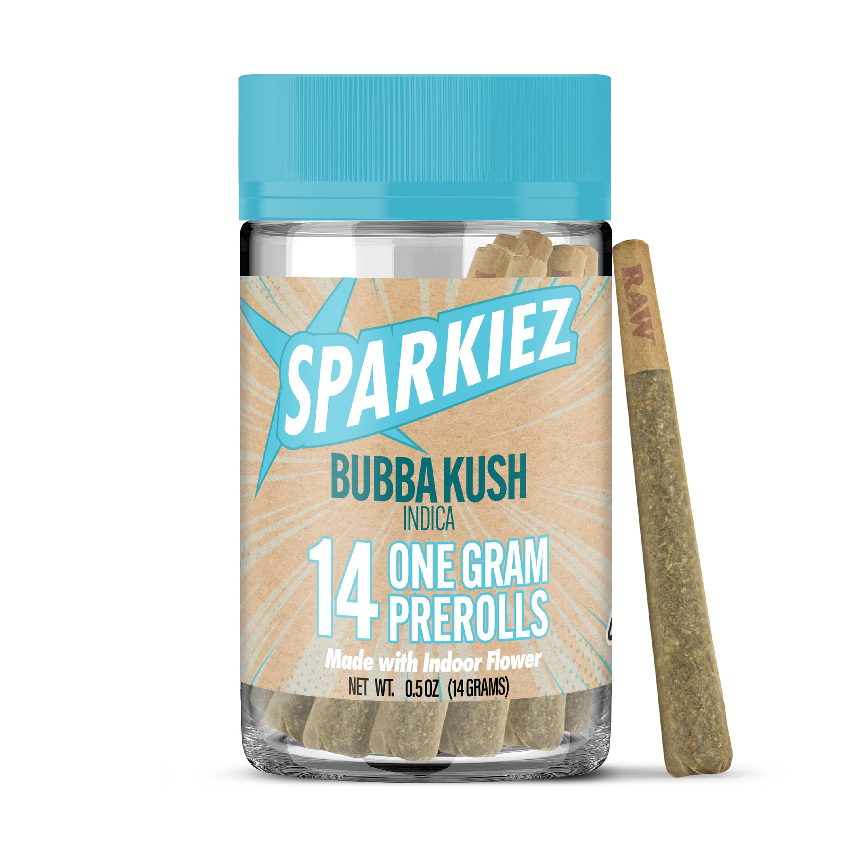 Sparkiez | Bubba Kush | 14 One Gram Pre-Rolls | 14g