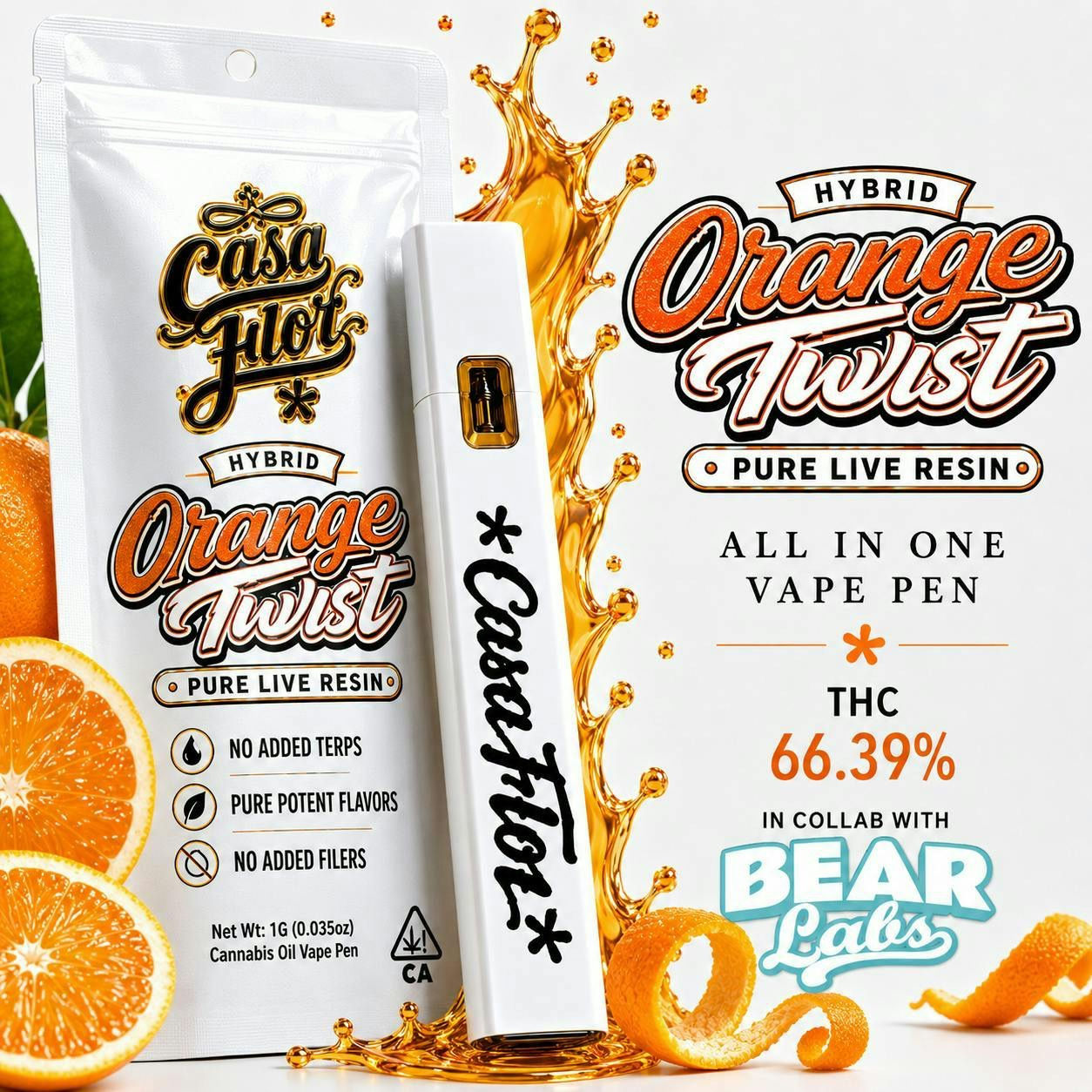 Casa Flor | Orange Twist | Live Resin All-One | 1g