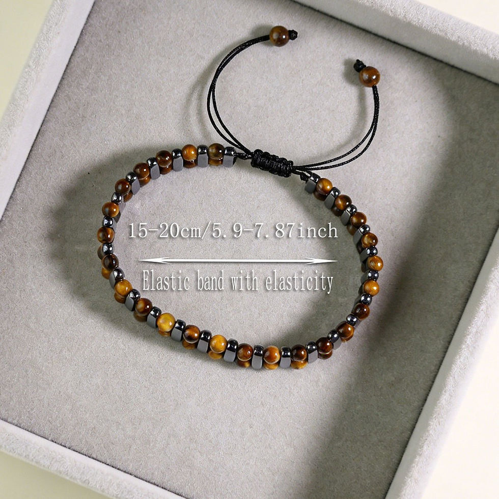 Thumbnail: Tiger Eye Stone Magnetic Woven Bracelet