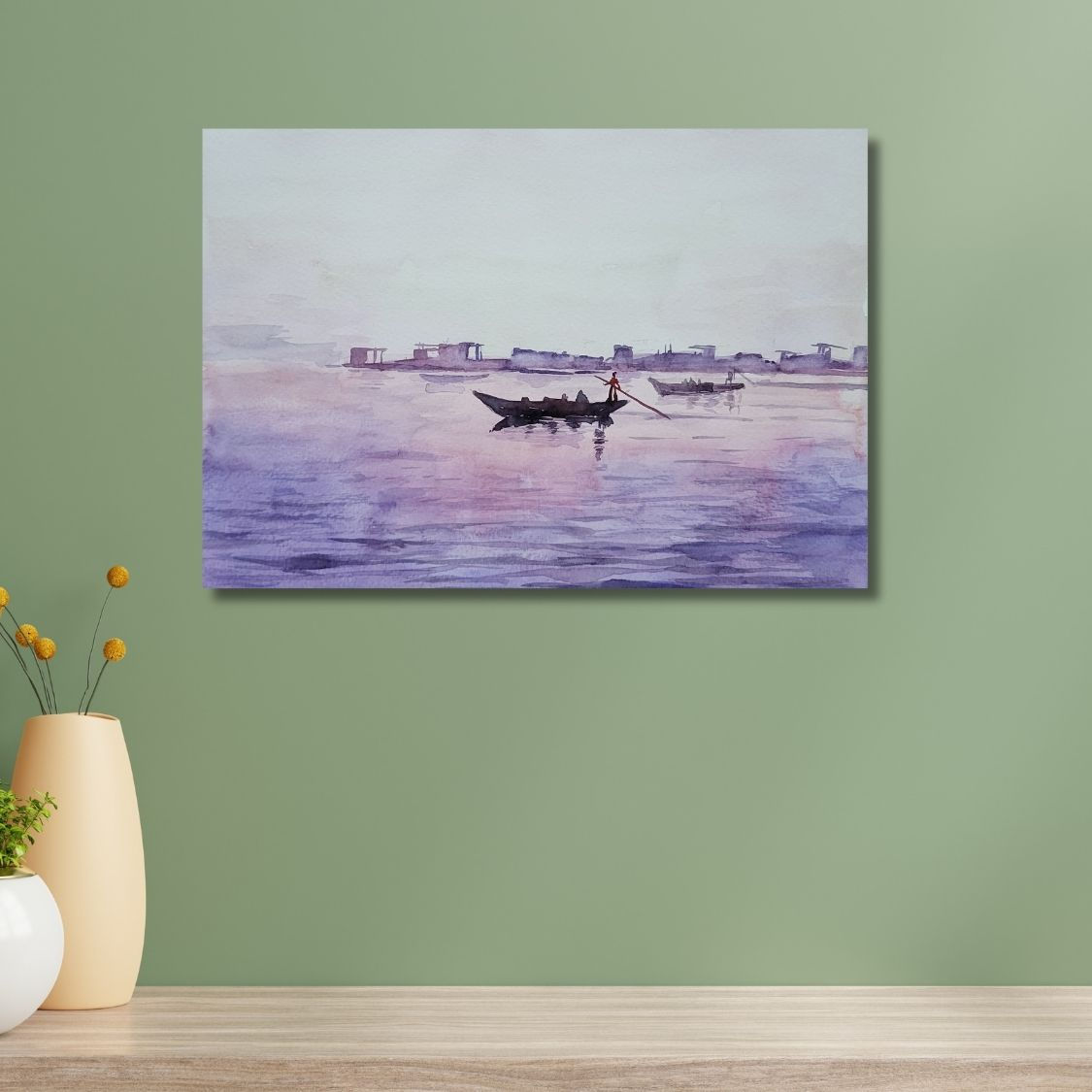handmade fisherman watercolor art