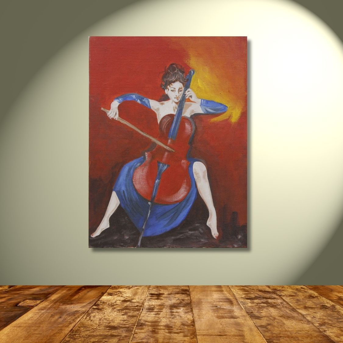 Woman Musician Canvas Painting